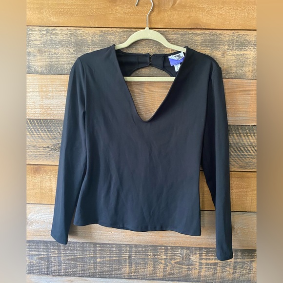 NWT Future Collective Black Top Black Deep V neck Backless Muliple Sizes - Picture 4 of 6